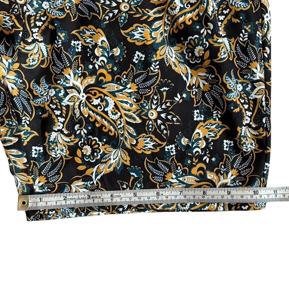Romper Jack Floral Paisley Shorts Jumpsuit Black Size L Maximalist‎ Camp Preppy - Picture 11 of 12